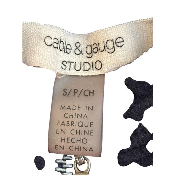 Cable & Gauge Studio Navy Velour Tracksuit w Half-Zip Hoodie & Wide-Leg Pants - Picture 9 of 9